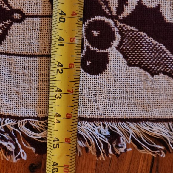 Vintage 1991 LTD Commodities Christmas Tapestry Blanket 50" X 73" Cotton Made In - Picture 2 of 5